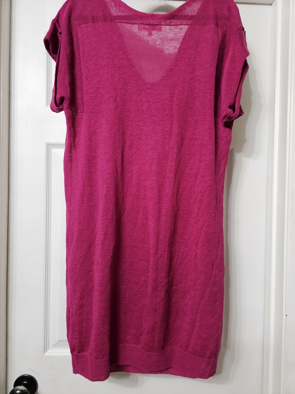 100% Linen My Tribe Fuchsia Knit Midi Dress - Picture 4 of 5